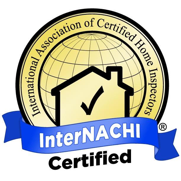 A blue ribbon with the words international association of certified home inspectors internachi